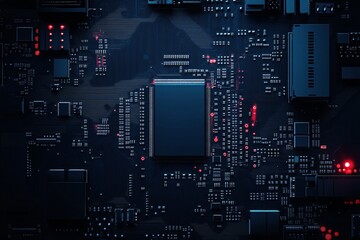 Close-up of a Circuit Board with a Microchip