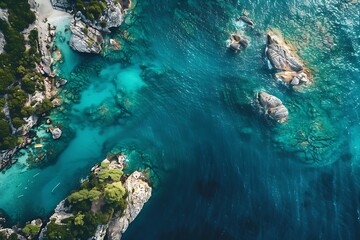 Turquoise Waters Aerial View Island Beach