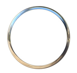 Silver circle frame on png transparent background.