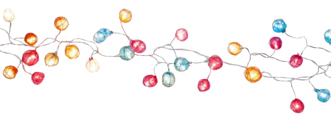 christmas light chains isolated on transparent background