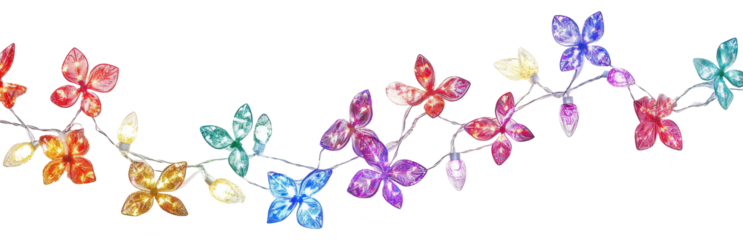 christmas light chains isolated on transparent background