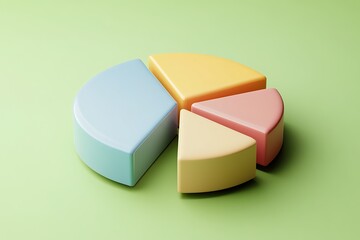 Colorful Pie Chart on Green Background