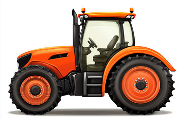 Obraz premium tractor with blank side mock up on white background