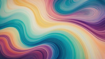 Fototapeta premium Vibrant abstract waves of pastel colors create a soothing and harmonious visual experience. Ideal for backgrounds or artistic projects
