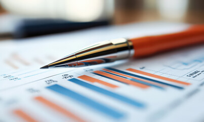 close up shot of pen on financial graph, symbolizing power of analysis and strategy