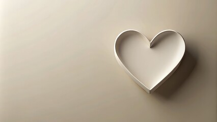 Fototapeta premium Elegant minimalist heart design with soft hues, ideal for modern decor and branding. Perfect for aesthetic projects and those who appreciate simplicity and elegance.