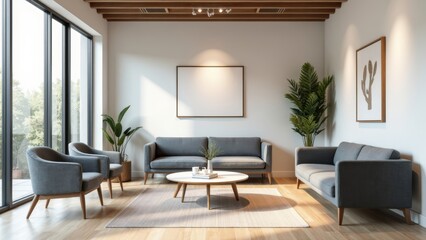 Minimalist Dental Office Waiting Room with Modern Furniture