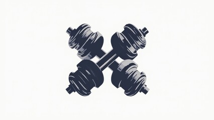 Dynamic Fitness Center Logo with Intertwined Dumbbells
