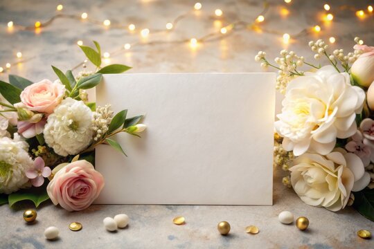 Elevate your special occasion with this elegant invitation card mockup, featuring blank space for personalization. Ideal for weddings, events, and creative decor ideas.