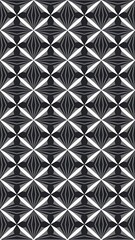 Fototapeta premium Geometric optical seamless pattern, black and white vector background.
