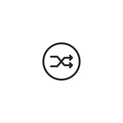 An icon representing shuffle, randomize, or mix. The circle and crossing arrows symbolize the action of mixing up the order. Editable icon.