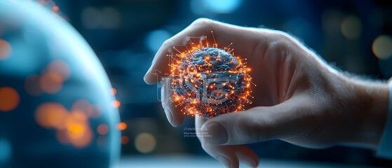 Holographic Interface Showcasing Secure Global Network Encryption and Real Time Data Streams Reflecting Cutting Edge Cybersecurity and Digital Communication Technology