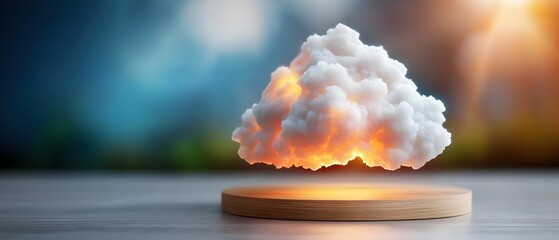 A captivating futuristic technology display showcasing encrypted cloud communications secure data flow monitoring and advanced digital security icons