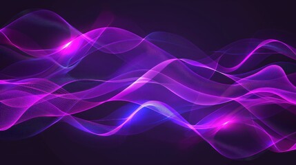 Abstract Purple and Blue Waves on Dark Background