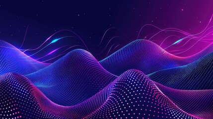 Abstract Neon Wave Background