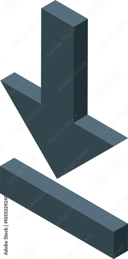 Poster downloading isometric icon represents transferring data or files from online server to local device