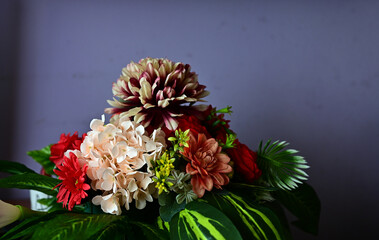 beautiful colorful bouquet of flowers in a vase
