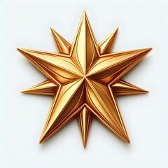 Obraz premium Golden 3D Star Isolated on White Background - Symbol of Excellence, Achievement, and Luxury