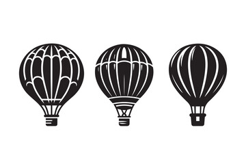 Naklejka premium Hot Air Balloon Silhouette Illustration