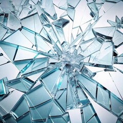 Broken glass fragments.	