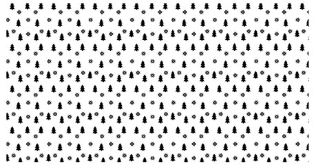 Christmas fir-trees Vector seamless pattern for Christmas and happy new year greeting card, gift wrap backdrop design. Retro hand drawn flat art on white background.