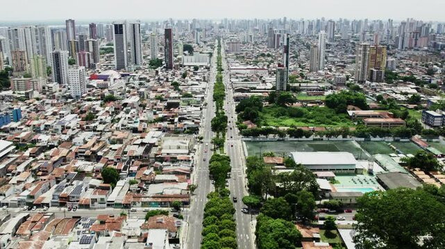 Aerial of buildings in a city