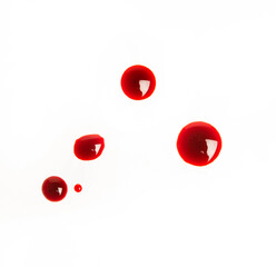 blood drops on white