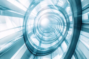 Naklejka premium Abstract Architecture: Futuristic Spiral Staircase Design