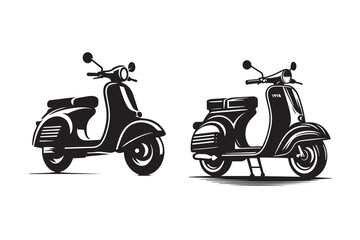 Obraz premium Scooter Silhouette Illustration