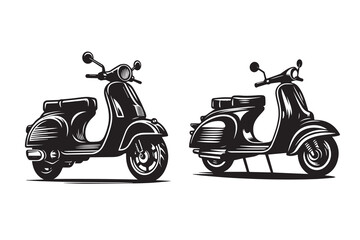 Obraz premium Scooter Silhouette Illustration