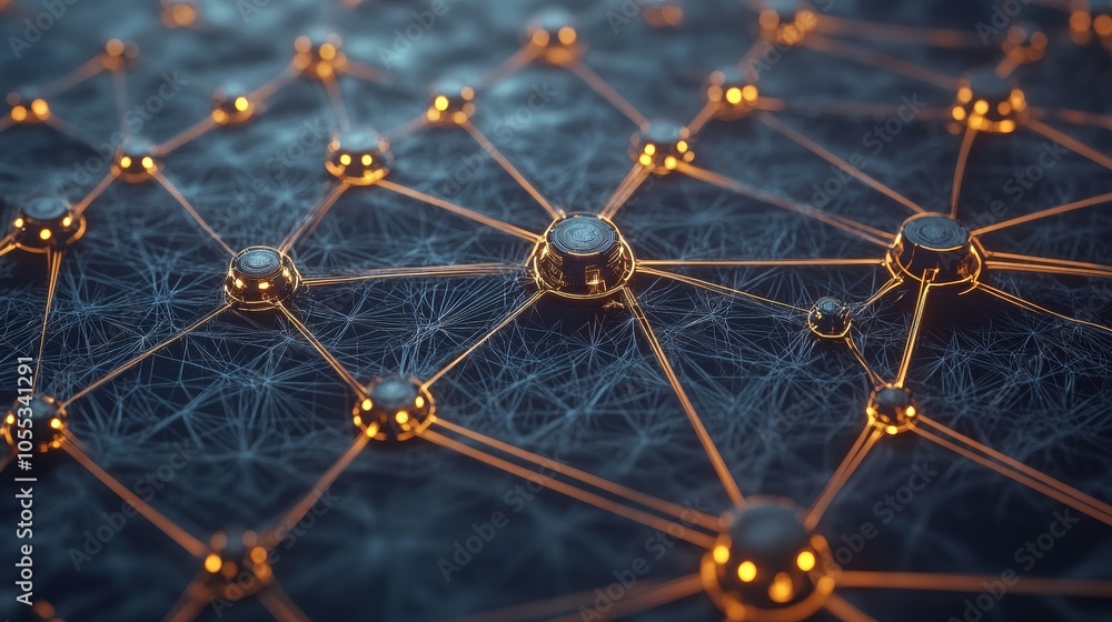 Poster closeup of complex molecular structure with interconnected spheres, exploring scientific visualizati