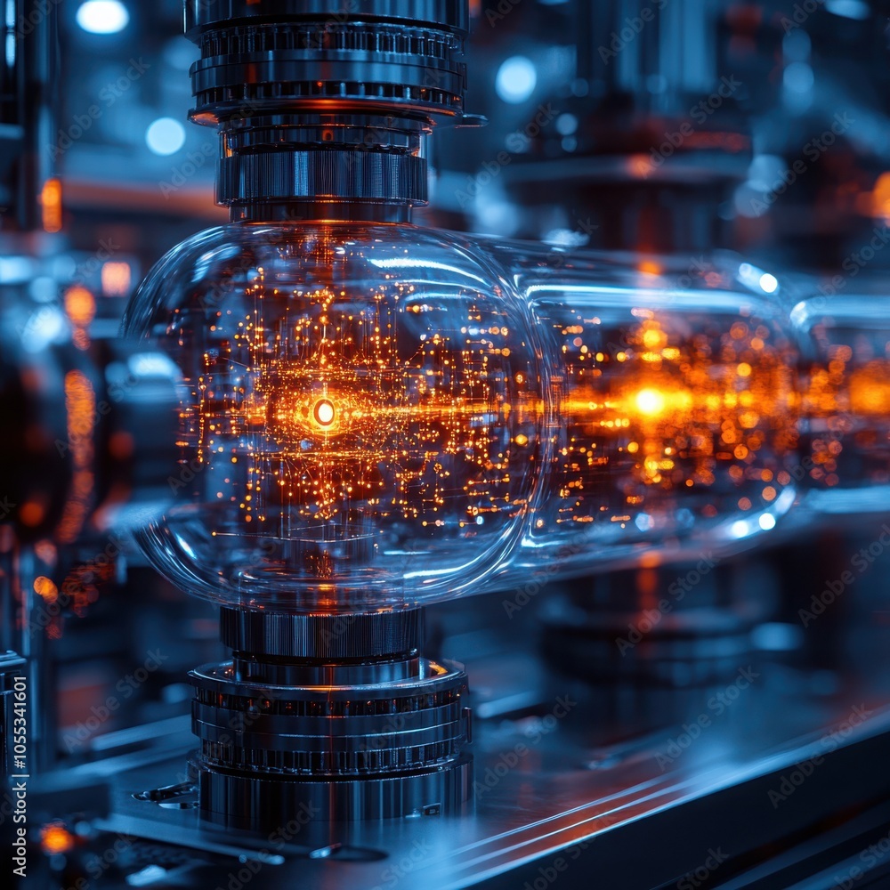 Poster exploring cutting-edge quantum computing research through innovative cryogenic cooling techniques fo