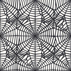 Obraz premium Seamless spider web. Connected black lines on white background