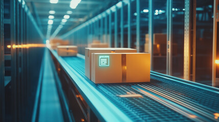A cutting-edge warehouse management system leverages augmented reality technology for improved package identification, picking, and delivery, envisioning the future of supply chain and logistics.