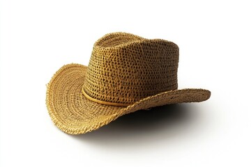 Straw hat isolated on white background.