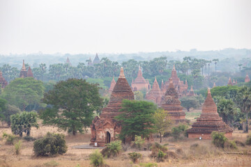 Ancient Temples In Bagan, Myanmar. Bagan Is An Ancient City And A UNESCO World Heritage Site In The...