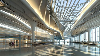 Obraz premium Modern Airport Terminal Interior Design