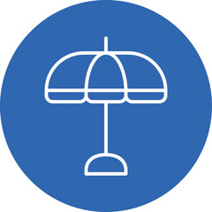 Beach Umbrella line circle icon