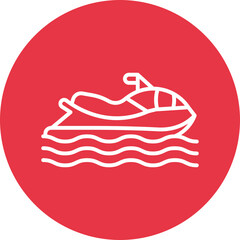 Jet Ski line circle icon