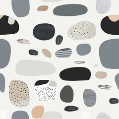 Scandinavian Minimalist Gray Stone Texture Pattern