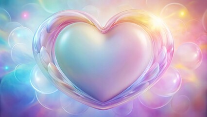 A stylized heart surrounded by a halo of soft pastel colors and gentle curves, dreamy, ethereal, soft focus, airy