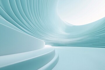 Naklejka premium Abstract Architectural Design: Curved Lines and Geometric Shapes