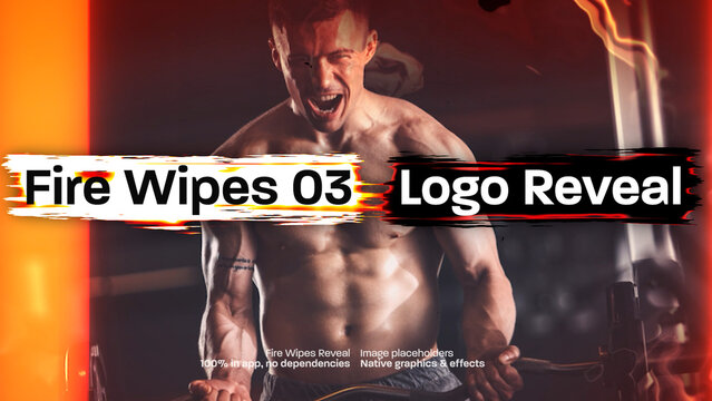 Fire Wipe Image Logo Reveal 03, Dynamic Grunge Burning Effect Intro Opener