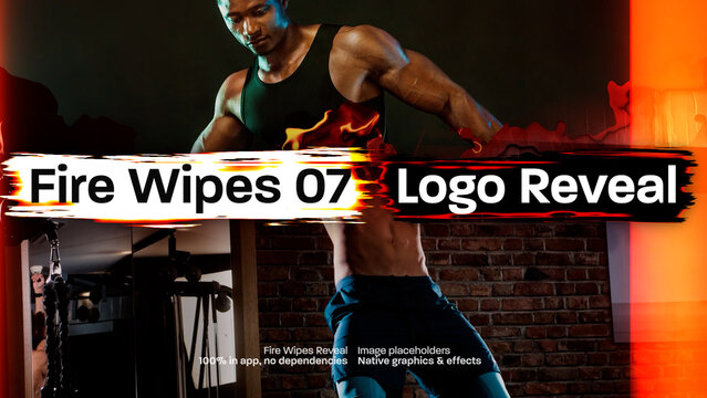 Fire Wipe Image Logo Reveal 07, Dynamic Grunge Burning Effect Intro Opener