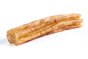 Traditional Spanish churros isolated on white background