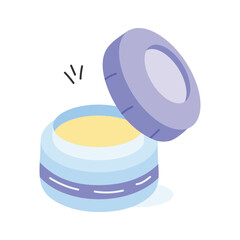 Compact powder, well designed icon of face powder