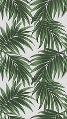 Seamless tropical pattern with palm leaves for fabric design and other uses.