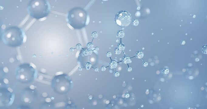 Calcium lactate, rotating 3D model of e327, seamless looped video