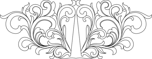 Vector sketch illustration silhouette design ornament decoration classic vintage floral ethnic traditional