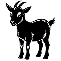 Pygmy Goat Silhouette vector illustration on a white background